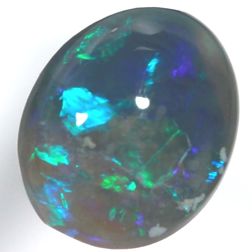 SOLID BLACK OPAL Sparkling blue and turquoise rolling flashes